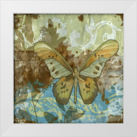 Rustic Butterfly II White Modern Wood Framed Art Print by Goldberger, Jennifer