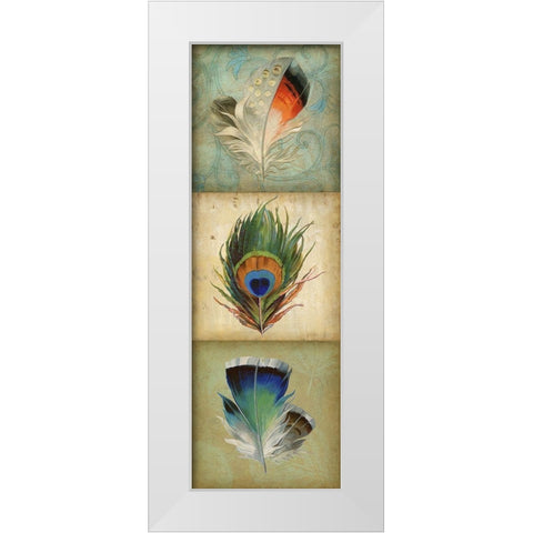 2-Up Feather Triptych I White Modern Wood Framed Art Print by Goldberger, Jennifer