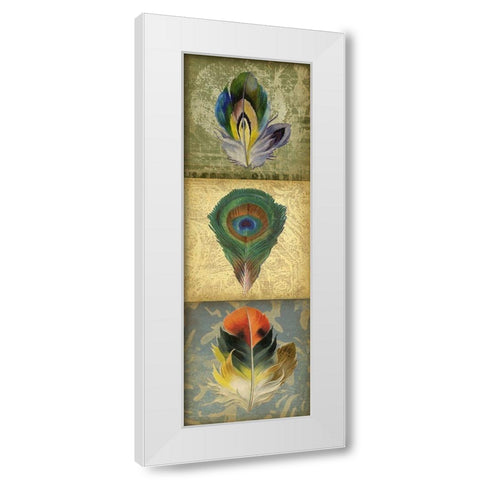 2-Up Feather Triptych II White Modern Wood Framed Art Print by Goldberger, Jennifer