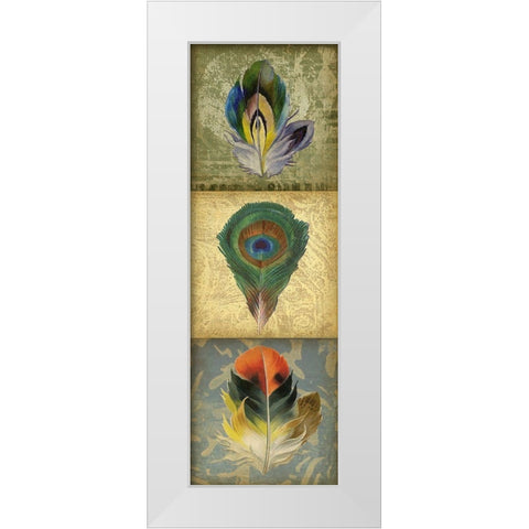 2-Up Feather Triptych II White Modern Wood Framed Art Print by Goldberger, Jennifer