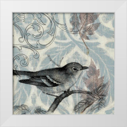 Autumn Songbird I White Modern Wood Framed Art Print by Goldberger, Jennifer