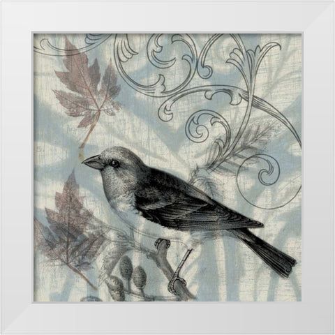 Autumn Songbird II White Modern Wood Framed Art Print by Goldberger, Jennifer