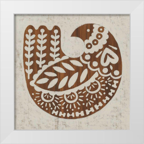 Country Woodcut II White Modern Wood Framed Art Print by Zarris, Chariklia