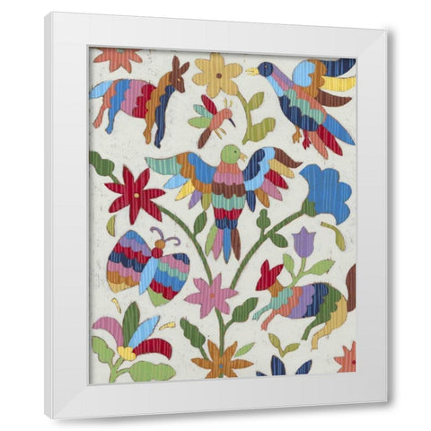 Otomi Embroidery II White Modern Wood Framed Art Print by Zarris, Chariklia