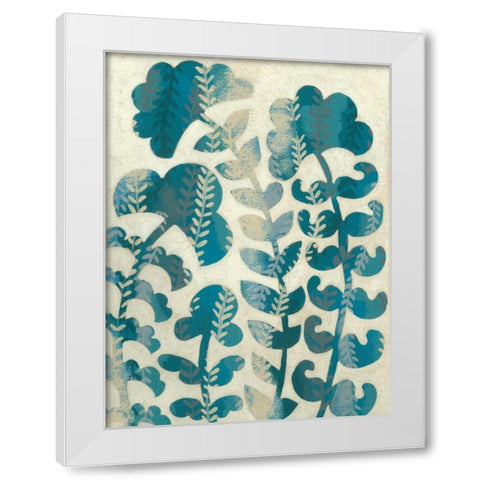 Blueberry Blossoms I White Modern Wood Framed Art Print by Zarris, Chariklia