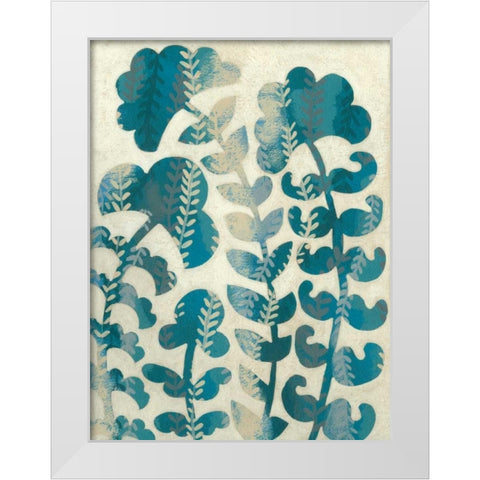 Blueberry Blossoms I White Modern Wood Framed Art Print by Zarris, Chariklia