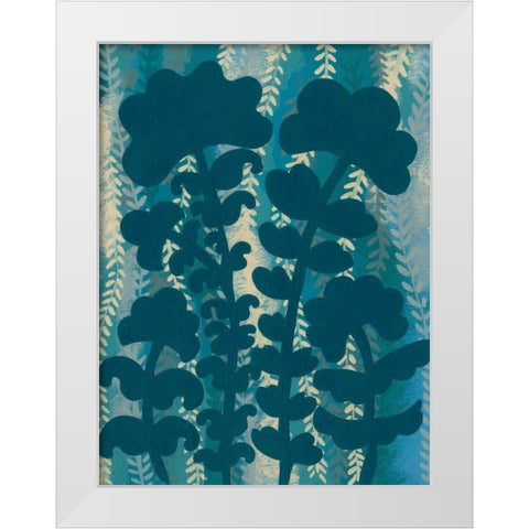 Blueberry Blossoms IV White Modern Wood Framed Art Print by Zarris, Chariklia