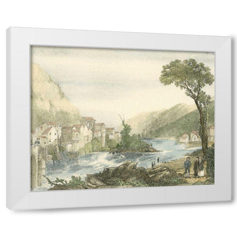 Little Falls, New York White Modern Wood Framed Art Print by Vision Studio