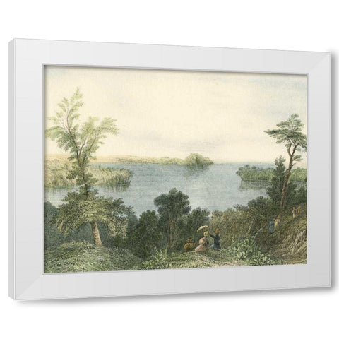 Saratoga Lake, New York White Modern Wood Framed Art Print by Vision Studio