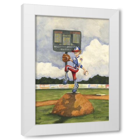 Strike Out White Modern Wood Framed Art Print by Throckmorton, Jay