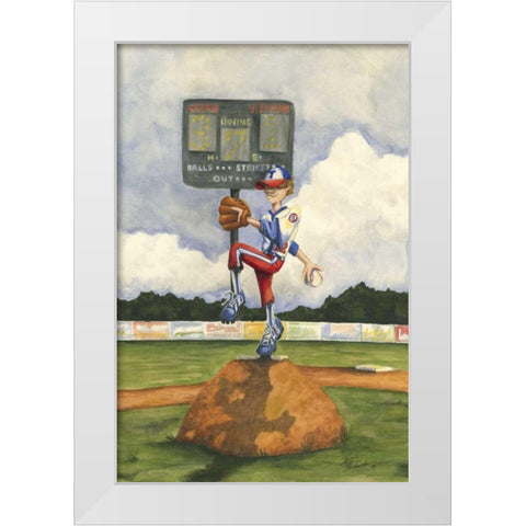 Strike Out White Modern Wood Framed Art Print by Throckmorton, Jay