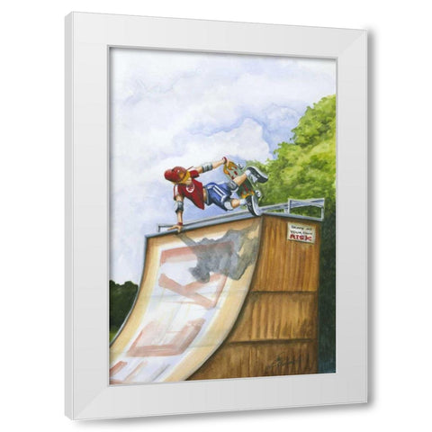 Serious Hangtime White Modern Wood Framed Art Print by Throckmorton, Jay