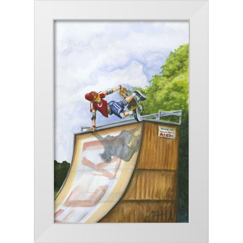Serious Hangtime White Modern Wood Framed Art Print by Throckmorton, Jay