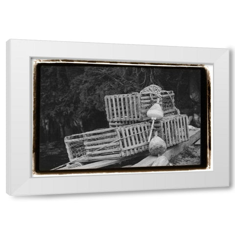 Trapped White Modern Wood Framed Art Print by DeNardo, Laura