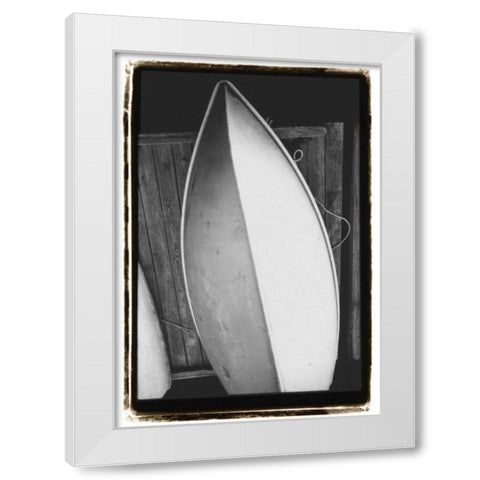 Upside, Downside White Modern Wood Framed Art Print by DeNardo, Laura