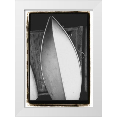 Upside, Downside White Modern Wood Framed Art Print by DeNardo, Laura