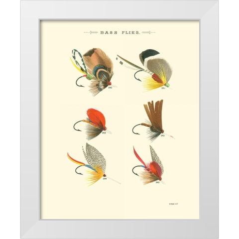 Bass Flies II White Modern Wood Framed Art Print by Vision Studio