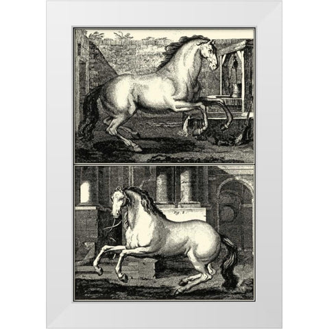Galloping Horses II White Modern Wood Framed Art Print by unknown