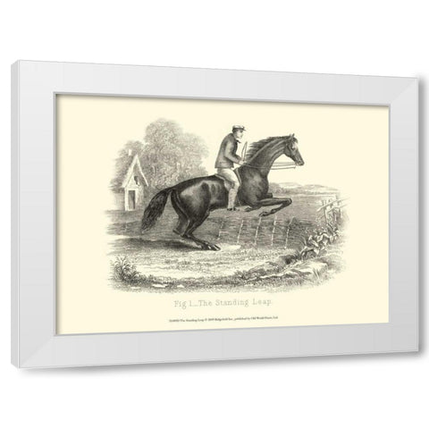 The Standing Leap White Modern Wood Framed Art Print by unknown