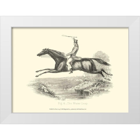 The Water Leap White Modern Wood Framed Art Print by unknown