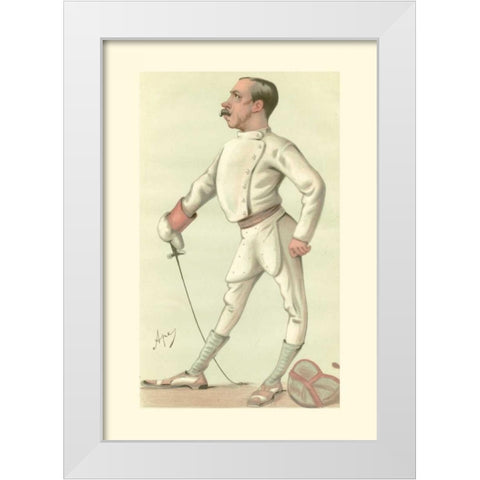 Vanity Fair Fencing  White Modern Wood Framed Art Print by Spy