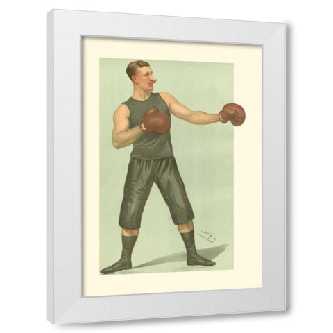 Vanity Fair Boxing White Modern Wood Framed Art Print by Spy