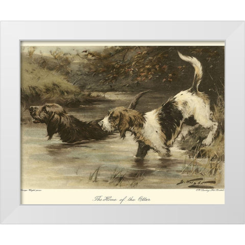 The Home of the Otter White Modern Wood Framed Art Print by Wright, George
