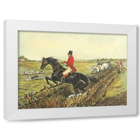 The English Hunt IV White Modern Wood Framed Art Print by Henry, Alken