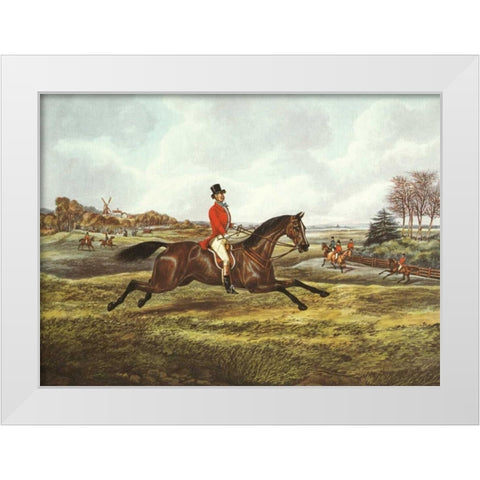 The English Hunt V White Modern Wood Framed Art Print by Henry, Alken