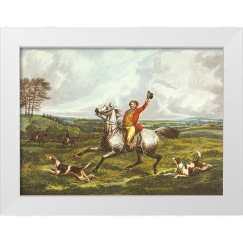 The English Hunt VI White Modern Wood Framed Art Print by Henry, Alken