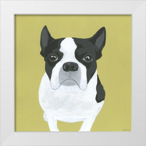Miss Pickles White Modern Wood Framed Art Print by Vess, June Erica
