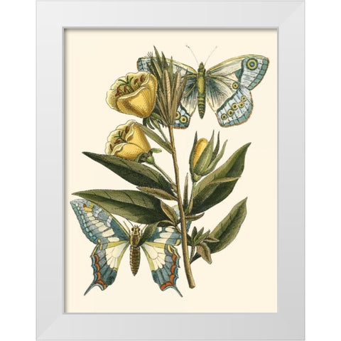 Butterfly Oasis II White Modern Wood Framed Art Print by Vision Studio