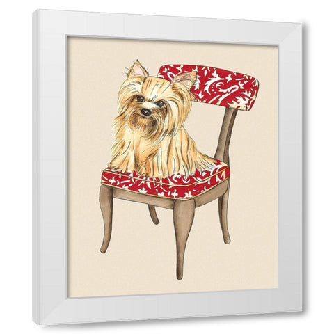 Pampered Pet II White Modern Wood Framed Art Print by Zarris, Chariklia