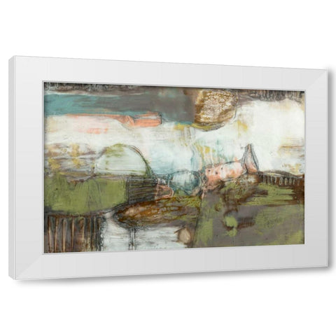 Pieced Earth II White Modern Wood Framed Art Print by Goldberger, Jennifer