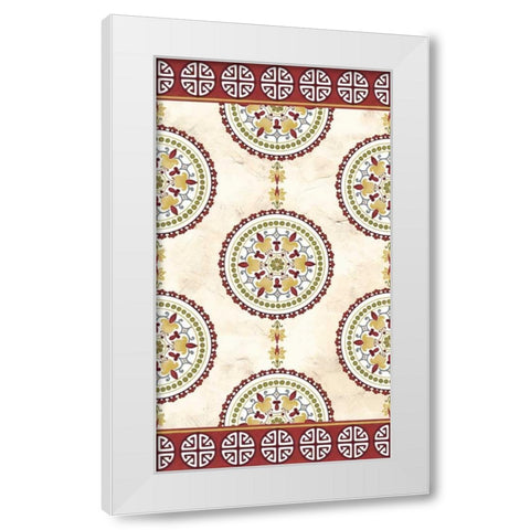 Embellished Mandala Panel I White Modern Wood Framed Art Print by Unknown