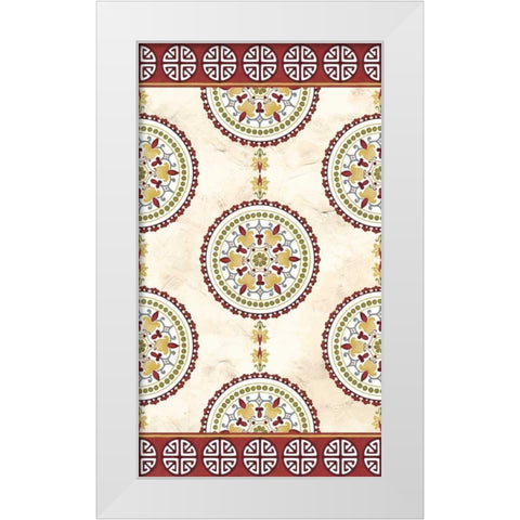 Embellished Mandala Panel I White Modern Wood Framed Art Print by Unknown