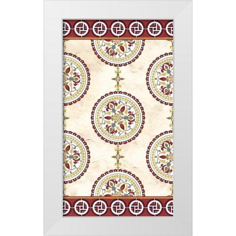 Embellished Mandala Panel II White Modern Wood Framed Art Print by Unknown