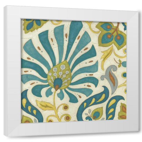 Peacock Paisley I White Modern Wood Framed Art Print by Unknown