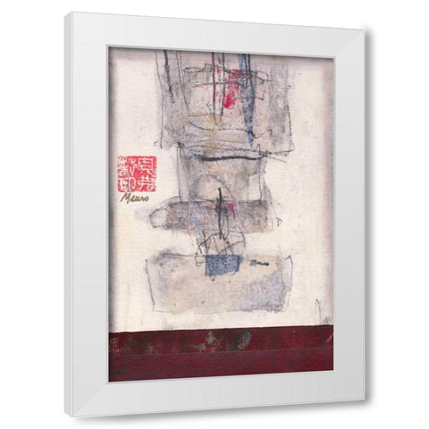 Mauros Asian Jewels IV White Modern Wood Framed Art Print by Mauro