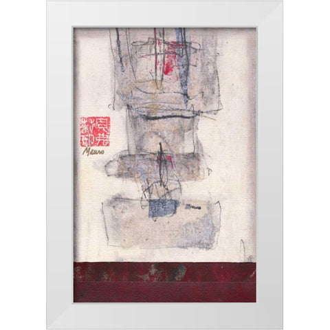 Mauros Asian Jewels IV White Modern Wood Framed Art Print by Mauro
