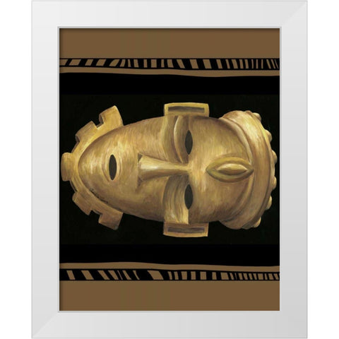 African Mask IV White Modern Wood Framed Art Print by Zarris, Chariklia