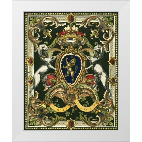 Crest on Black I White Modern Wood Framed Art Print by Vision Studio