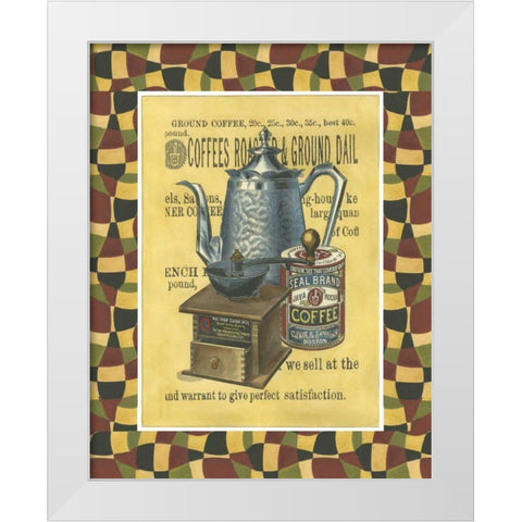 Coffee Grounds White Modern Wood Framed Art Print by Unknown