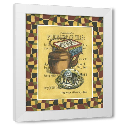 Tea Leaves White Modern Wood Framed Art Print by Unknown