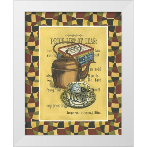 Tea Leaves White Modern Wood Framed Art Print by Unknown