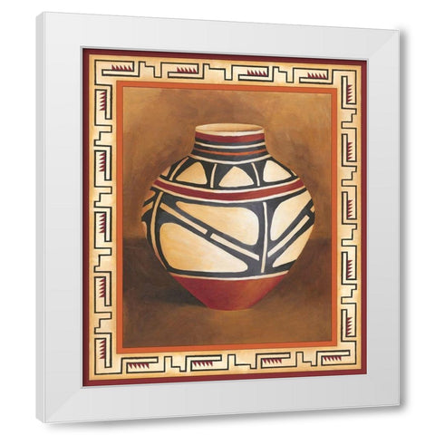 Southwest Pottery I White Modern Wood Framed Art Print by Zarris, Chariklia