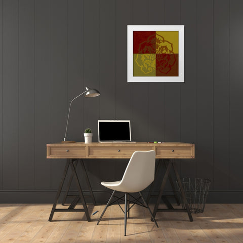 Block Print I White Modern Wood Framed Art Print by Unknown