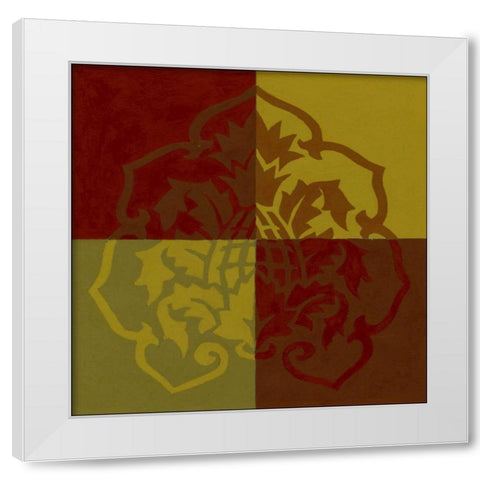 Block Print I White Modern Wood Framed Art Print by Unknown