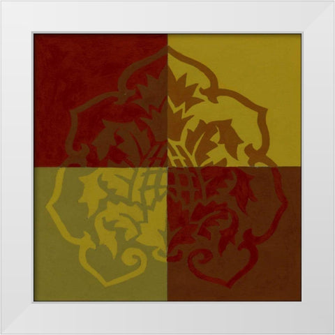 Block Print I White Modern Wood Framed Art Print by Unknown