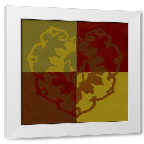 Block Print II White Modern Wood Framed Art Print by Unknown